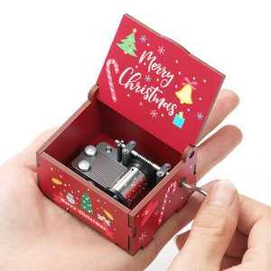 Caja Musical <span class=keywords><strong>de</strong></span> Madera con Manivela, Diseño Artístico <span class=keywords><strong>de</strong></span> Seis Caras, <span class=keywords><strong>Serie</strong></span> <span class=keywords><strong>Navideña</strong></span>, Regalo Premium para las Fiestas - Product Image 3