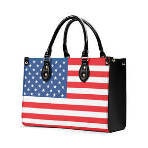 Bolso de cuero PU con bandera de EE. UU. Para Mujer Dropship POD elegante bolso de mano para mujer - Product Image 1