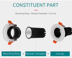 Boîtier de projecteur en alliage d'aluminium réglable en angle pour éclairage encastré GU10 MR16 - Product Image 5