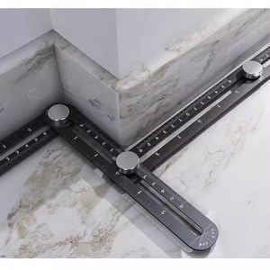 Règle pliante hexagonale multifonction en alliage d'aluminium 2026 avec mesure d'angle et fonctions de marquage pour la découpe de carreaux/verre - Product Image 1