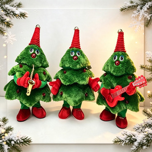 Mini Árbol <span class=keywords><strong>de</strong></span> Navidad <span class=keywords><strong>de</strong></span> Peluche con Muñeco Cantante y Adorno <span class=keywords><strong>de</strong></span> <span class=keywords><strong>Guitarra</strong></span>/Saxofón para Decoración <span class=keywords><strong>de</strong></span> Fiestas Navideñas (Venta al por Mayor) - Product Image 4