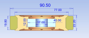 Nhà Máy Bán buôn 17x90.5x19.8mm PP/PA lõi + PU loại bánh xe sân bay băng tải thắt lưng Nhựa theo dõi con lăn bánh xe với 6203zz mang - Product Image 4
