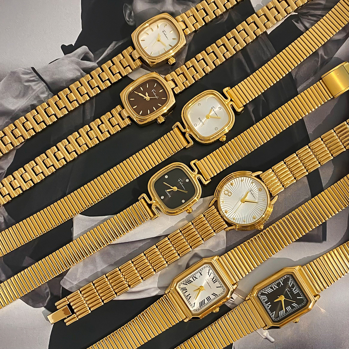 Luxury Stainless Steel Square Women