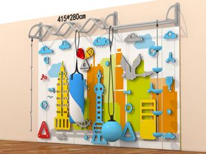 ผนังปีนป่ายในร่มสำหรับเด็กในสวนสาธารณะ สวนหย่อม โรงเรียน อนุบาล สนามเด็กเล่น และสนามกีฬา - Product Image 4