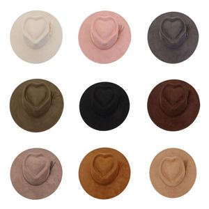 Sombrero Fedora de Ala Ancha con Borlas y Decoración de Corazón en Forma de Corona, de Ante Vegano con Estampado Láser Quemado, Novedad 2026 para Mujer - Product Image 2