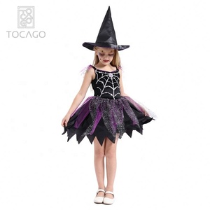 Disfraces de Halloween con sombrero para niñas, <span class=keywords><strong>disfraz</strong></span> de <span class=keywords><strong>bruja</strong></span> araña escalofriante, Estilo clásico - Product Image 4