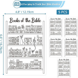 Libro de Colorear de las Biblias, Pegatinas de Papel Reutilizables para Registrar Lecturas, Tablero de Estudio Bíblico - Product Image 4