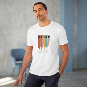 T-shirts imprimés en coton biologique 100% pour hommes, col rond, tricotés, de haute qualité, séchage rapide, anti-rides, écologiques, couleurs personnalisables - Product Image 3