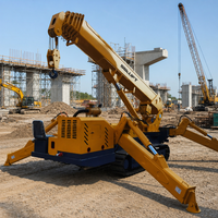 Mini-grue araignée sur chenilles de 12 tonnes pour flotte de location et travaux de manutention de marchandises sur chantier