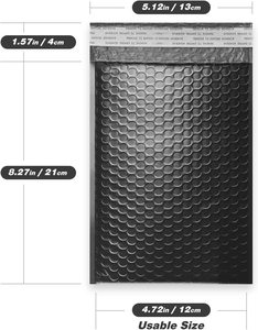 CX/Corium Túi Phong Bì Nhỏ Nhất Bao Bì Vận Chuyển Màu Đen Bao Bì Bong Bóng Màu Đen Mờ Bưu Phẩm Đa Bưu Phẩm Túi Bong Bóng Gửi Thư Màu Đen - Product Image 2