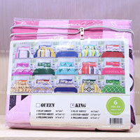 Prix bas, nombreux modèles, style américain, ensemble de draps 6 pièces, microfibre écologique, ensemble de literie 6 en 1 pour lit king-size - Vente en gros