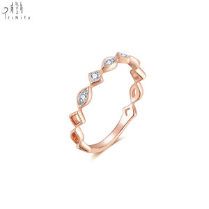 Wholesale New Collection Hand <b>Crafted</b> Fine Jewelry 18K Rose Gold Natural Diamond Stackable <b>Ring</b> Gift For Women Everyday Wear - Product Image 3