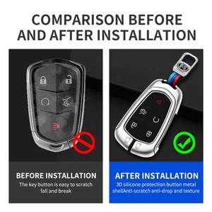 เคสใส่กุญแจโลหะซิลิโคนสำหรับ XT5คาดิลแลค/XT4/<span class=keywords><strong>XT6</strong></span>/CT6/XTS สำหรับพวงกุญแจโลโก้รถยนต์ - Product Image 4