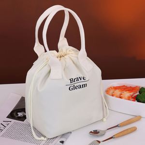 Bolsa de almuerzo tipo bento con cierre de cordón, gran capacidad para el trabajo y la escuela, portátil para llevar comidas. - Product Image 4