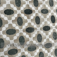 Mosaïque de marbre moderne de luxe, motif floral, pour salle de bain, cuisine, salon ou villa, mosaïque murale intérieure