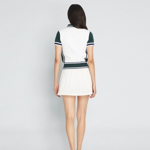 Manufacturer Custom Logo <b>Patchwork</b> Golf Short Sleeves Pickleball Cotton Tennis Polo T Shirts Tops for Women Activewear - Product Image 3