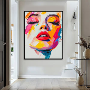 <span class=keywords><strong>Pop</strong></span> <span class=keywords><strong>Art</strong></span> fait à la main 3D femmes <span class=keywords><strong>visage</strong></span> mur <span class=keywords><strong>Art</strong></span> Style moderne toile peintures coloré 3D femmes <span class=keywords><strong>visage</strong></span> Portrait huile sur toile décor à la maison - Product Image 2