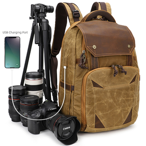 Túi máy ảnh kỹ thuật số cỡ lớn chống nước, phong cách cổ điển, bán chạy nhất dành cho máy ảnh <span class=keywords><strong>DSLR</strong></span> và máy quay phim, có ngăn đựng laptop - Product Image 6