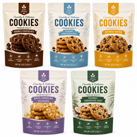 Sachet Doypack Personnalisé Refermable avec Fenêtre Transparente pour Biscuits, Chocolats et Produits de Boulangerie – Emballage Alimentaire en Plastique à Fermeture Ziplock Noire