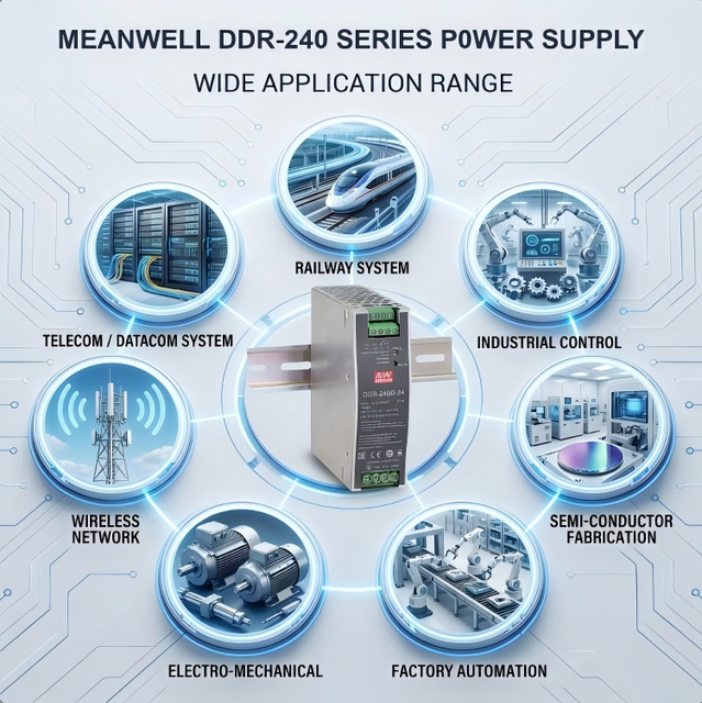 Mean Well DDR-240 240W Single Output DC-DC Power Supply 92% Efficiency 3-Year Warranty DIN Rail Type DC-DC Converter