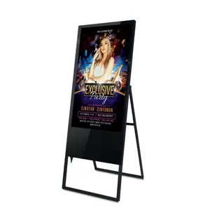 Digital Sign Board zeigt tragbare Digital Signage mit Batterie an