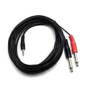 Conector estéreo personalizado TRS de 1,5 m y 3,5mm a doble <span class=keywords><strong>Cable</strong></span> de Audio divisor Mono Y de 6,35mm <span class=keywords><strong>para</strong></span> amplificador de <span class=keywords><strong>guitarra</strong></span> eléctrica, teléfono, portátil, MP3 - Product Image 4