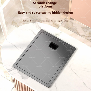 Hiện đại Bar vuông đen Hidden thép không gỉ bồn rửa nhà bếp với bìa vòi nước cho trên truy cập nhà bếp - Product Image 6