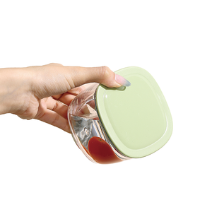 B169 Cute Clear Plastic <strong>Stackable</strong> Airtight Food Storage <strong>Containers</strong> Colorful Lids Dual Tier Design Leak Proof Eco-Friendly - Product Image 3