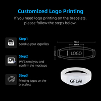 Bracelets en silicone avec logo Gflai LED Bracelet de concert lumineux avec télécommande Fonction DMX