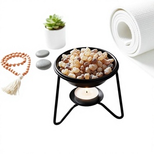 Metal Incense <b>Burner</b> with Candle Holder for Aromatherapy Indian Fragrance Use All Season Black Finished Best Selling <b>Oil</b> <b>Burner</b> - Product Image 1