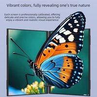Moniteur portable double écran IPS LCD de 18,5 pouces avec design pliable 100% SRGB, rotation à 315 degrés, résolution Full HD