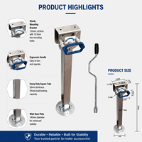 Stabilisateur de remorque en acier 500 kg, base 140 mm, résistant à la corrosion, roue de stabilisation écologique pour le camping et les voyages en extérieur