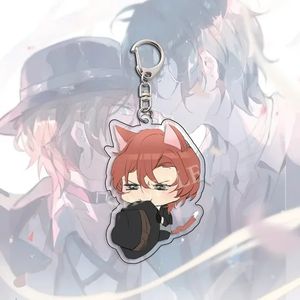พวงกุญแจอะคริลิคสองด้านลายการ์ตูนธีมแมวน่ารักจากอนิเมะ <span class=keywords><strong>Bungou</strong></span> <span class=keywords><strong>Stray</strong></span> <span class=keywords><strong>Dogs</strong></span> ตัวละครดาไซ โอซามุ และนาคากะระ ชูยะ ของขวัญคริสต์มาส - Product Image 2