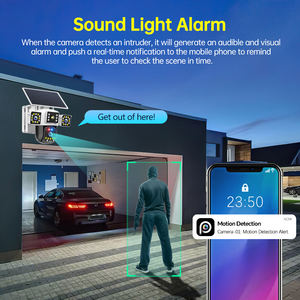 Caméra <span class=keywords><strong>de</strong></span> sécurité solaire 4G PTZ 9MP pour ferme/chantier, 3 objectifs, 3 écrans, vision nocturne couleur, IP66 - Product Image 4