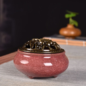 Ả Rập gốm hương Burner với nắp cho sen hương chủ cho mùa thu Mùa sử dụng cho thơm Sticks hoặc Cone cuộn dây hương - Product Image 3