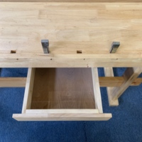 Deux étaux en bois de caoutchouc pour les amateurs de menuiserie, table d'opération en bois massif.