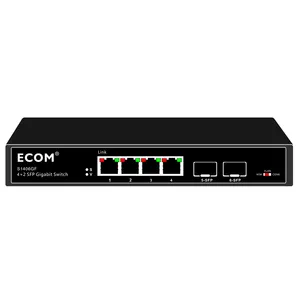 ECOM S1406GF Ethernet VLAN Switch 16 RJ45 Ports Desktop Fast Network Switch LAN Hub 4*1000mbps Ports+ 2SFP Gigabit Stock S1416GF