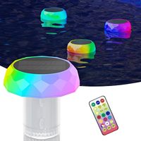 Distributeur de chlore flottant à LED solaire étanche IP68 en ABS avec fonction de changement de couleur pour éclairage de piscine extérieur