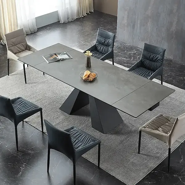NOVA estensibile in pietra sinterizzata italiano nero tavola da ristorante moderno rettangolare commerciale tavolo da pranzo