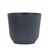 Pot de fleurs en plastique, style nordique, à rayures verticales, rond, épais, grande taille, pour plantes de bureau, succulentes, orchidées, décoration de la maison