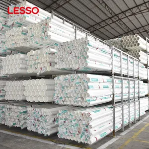 LESSO High impact and breakage resistance eco friendly PN0.63 0.8 1.0 1.25 1.6 2.0 2.5 4 inch pvc-u plastic water pipe