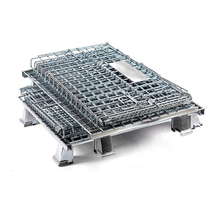 Cage à palettes en treillis métallique en acier au carbone, conception pliable pour l'empilage de <span class=keywords><strong>colis</strong></span> en entrepôt et la logistique temporaire - Product Image 6