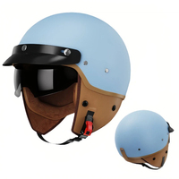 Helm Motor Retro Jet Half Face Bersertifikasi DOT ABS dengan Pengunci Cepat Ukuran Universal Semua Musim
