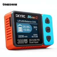 Chargeur-déchargeur DC SKYRC B6neo2 300W PD80W pour LiHV LiPo Modèle RC Drone FPV Avion ABS XT60 Type-C Haute Efficacité