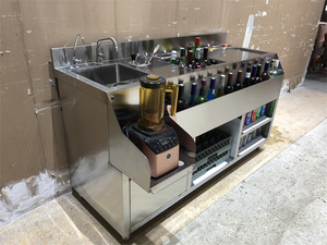 Station <span class=keywords><strong>de</strong></span> bar à cocktails <span class=keywords><strong>en</strong></span> <span class=keywords><strong>acier</strong></span> <span class=keywords><strong>inoxydable</strong></span> commerciale tout-<span class=keywords><strong>en</strong></span>-un / <span class=keywords><strong>Comptoir</strong></span> <span class=keywords><strong>de</strong></span> bar à cocktails - Product Image 4