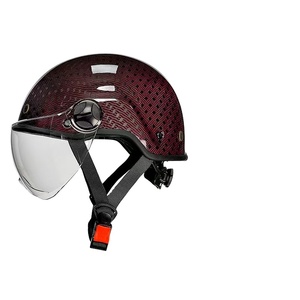 Medio casco <span class=keywords><strong>de</strong></span> fibra <span class=keywords><strong>de</strong></span> carbono Bicicleta eléctrica y motocicleta Casco <span class=keywords><strong>de</strong></span> seguridad <span class=keywords><strong>de</strong></span> verano para hombres y mujeres - Product Image 6