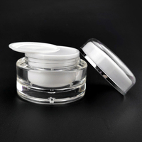 Emballage biodégradable 5g 10g 15g 30g 50g, pot en acrylique bleu à double paroi vide pour crème cosmétique, crème pour le soin de la peau