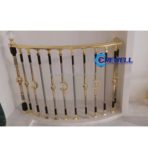 Tốt Nhất Bán Vàng Nhôm Lan can Cho Biệt Thự Ở Rắn Trong Nhà Kim Loại Cầu Thang Lan can Thiết Kế Hiện Đại Tay vịn Lan can - Product Image 1