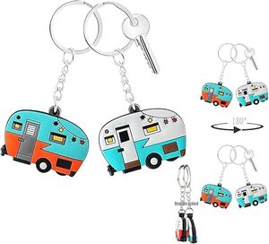 Juego <span class=keywords><strong>de</strong></span> Llaveros Personalizados Happy Camper para Parejas, Regalos <span class=keywords><strong>de</strong></span> Camping para Hombres y Mujeres, Accesorios para Remolques <span class=keywords><strong>de</strong></span> Viaje - Product Image 1
