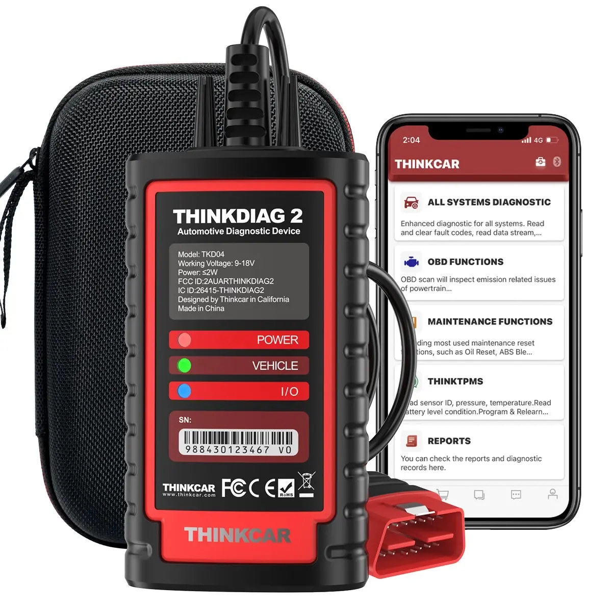 Thinkag pemindai Mobil fungsi penuh, Thinkdiag2 OBD2 2023